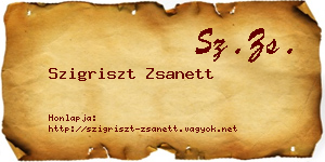 Szigriszt Zsanett névjegykártya