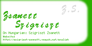 zsanett szigriszt business card